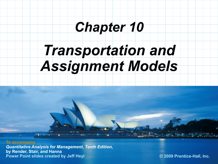 transportation and assignment models report