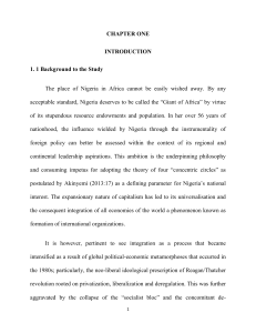 ROLE IN THE FORMATION AND DEVELOPMENT OF INTERNATIONAL ORGANIZATON A CASE STUDY OF ECOWAS