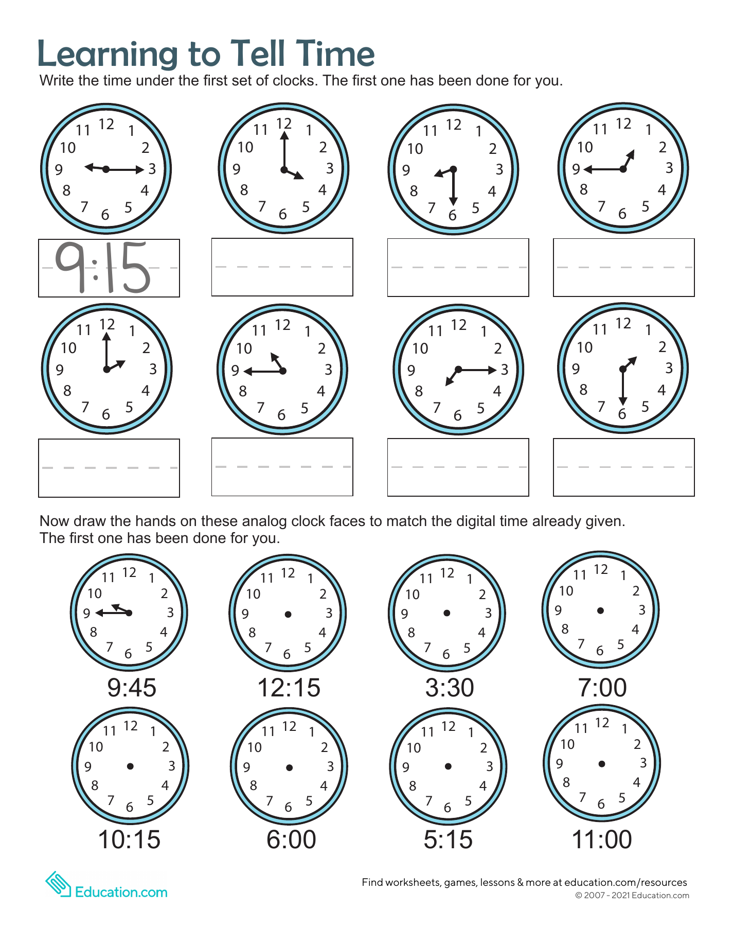 Telling The Time Worksheet Time Worksheets, Telling Time,, 40% Off