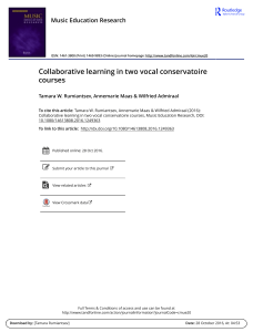 MER Article Collaborative learning in two vocal conservatoire courses