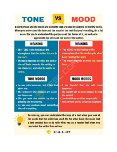 Tone versus Mood