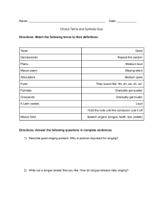 Chorus terms & symbols quiz