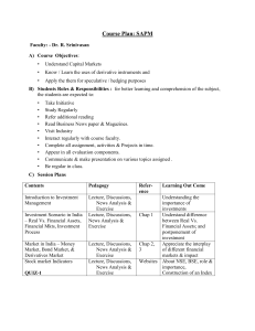 SAPM Course Plan: Investment Management & Capital Markets