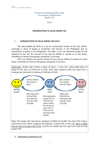 Introduction to Value Added Tax (VAT) in the Philippines