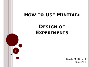 How to Use Minitab - Design of Experiments