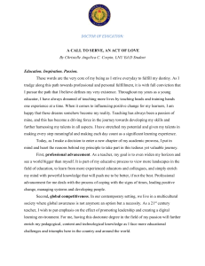 DOCTOR OF EDUCATION ESSAY