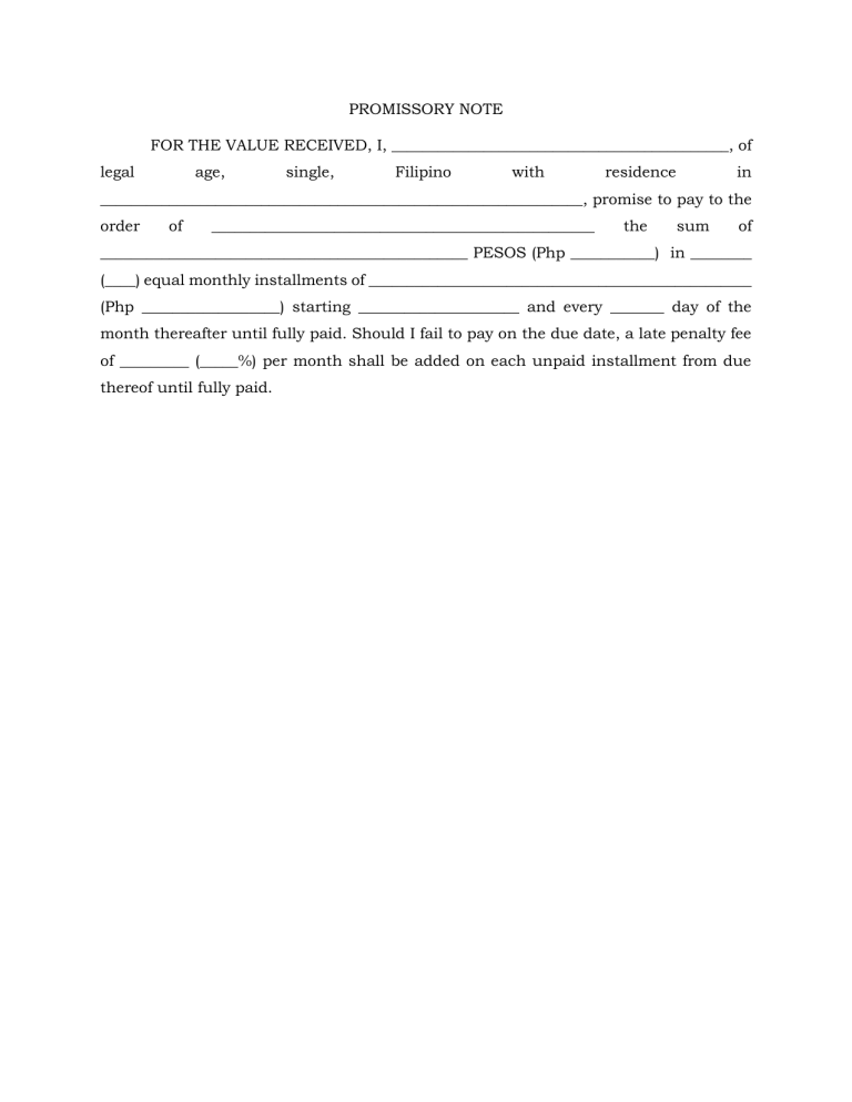 PROMISSORY NOTE