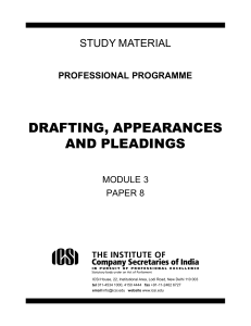 8. Drafting Apperance and Pleadings