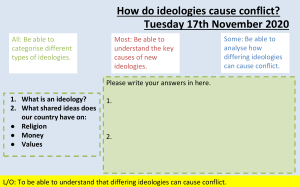 Home Learning  Conflicting ideologies 