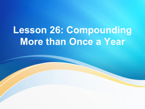 Lesson 26: Compounding More than Once a Year