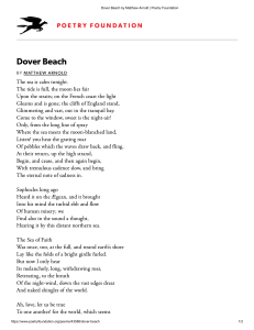 1. Dover Beach by Matthew Arnold   Poetry Foundation