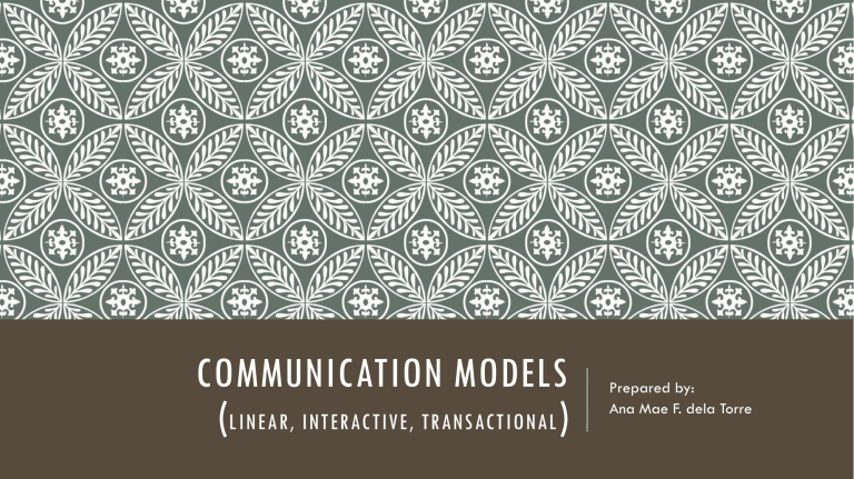 Communication models