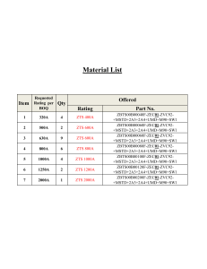 Material List GE Zenith ATS-500500