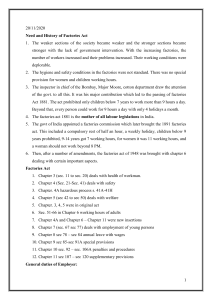 Labour-Factories Act & Revision