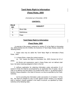 TAMIL NADU RTI Fees Rules 2005