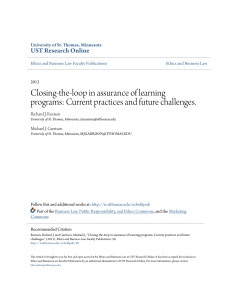 Closing-the-loop in assurance of learning programs  Current pract