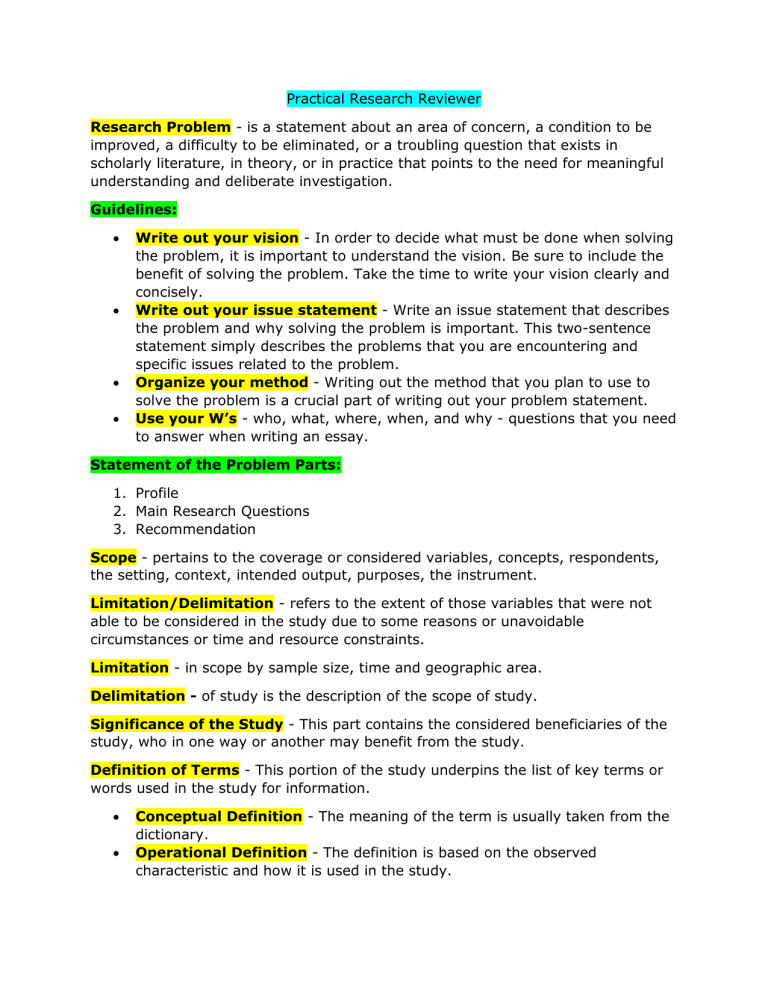 conclusion of practical research 1