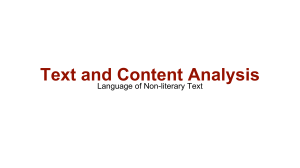 Text and Content Analysis