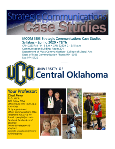 MCOM 3103 Perry Strat Comm Case Studies Spring 2020 Syllabus