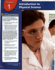 Physical Science Intro: Density & Investigations