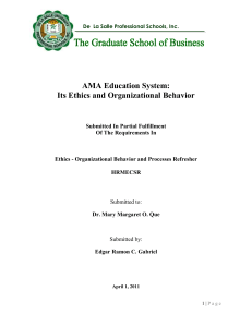 AMA Education System Its Ethics and Orga