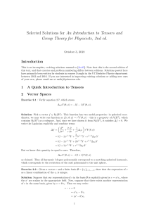 Solutions Manual for  An Introduction to Tensors and Group Theory for Physicists 