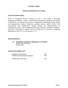 Syllabus Operations Management Fall 2020