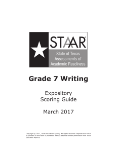 2017 STAAR Grade 7 Expository Scoring Guide