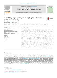 A modelling approach to yield strength optimisation in a nickel-base superalloy