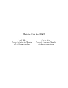 Hale and Reiss- Phonology as Cognition