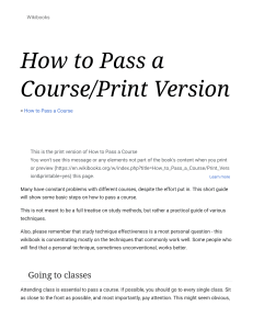 How to Pass a Course Print Version - Wikibooks, open books for an open world