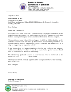 Communication Letter for Convergence