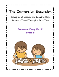 Persuasive Essay Lesson Plan: Grade 5 Immersion