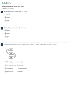 Properties of Matter Unit Test