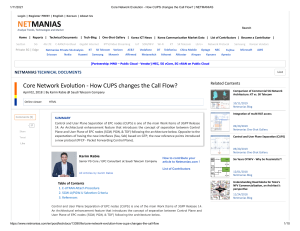 Core Network Evolution - How CUPS changes the Call Flow 