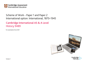 9489 Scheme of Work Paper 1 and 2 - International History (for examination from 2021)-2