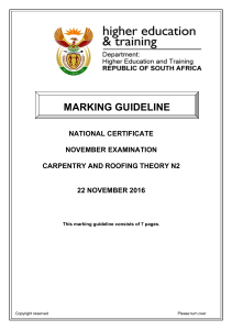 N2 Carpentry and Roofing November 2016 Memorandum