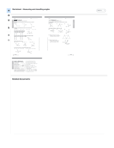 Worksheet - Measuring and classifing angles