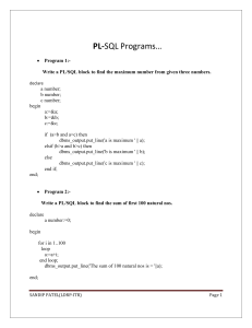 important practicel of plsql