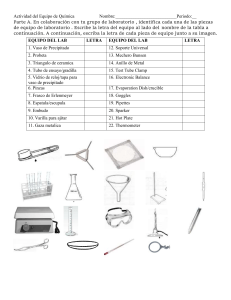 Chemistry Lab Equipment Worksheet for High School