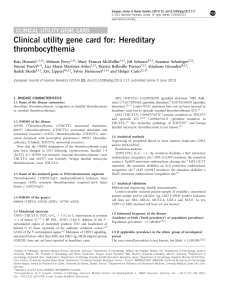 Clinical utility gene card for- Hereditary thrombocytopenia