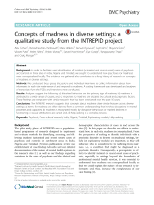 Concepts of madness in diverse