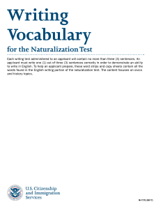 writing vocab for citizenship