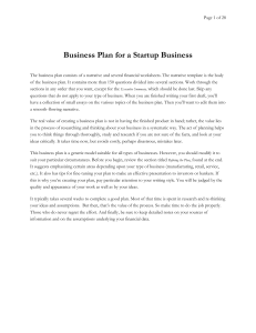 Detailed Business Plan