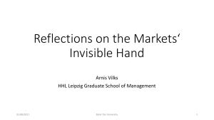 Reflections on the Markets‘ Invisible Hand