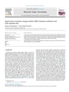 FRET between Acriflavine & CdTe Quantum Dots: Synthesis & Analysis