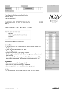 AQA - AS Int Level- Stats-JAN06