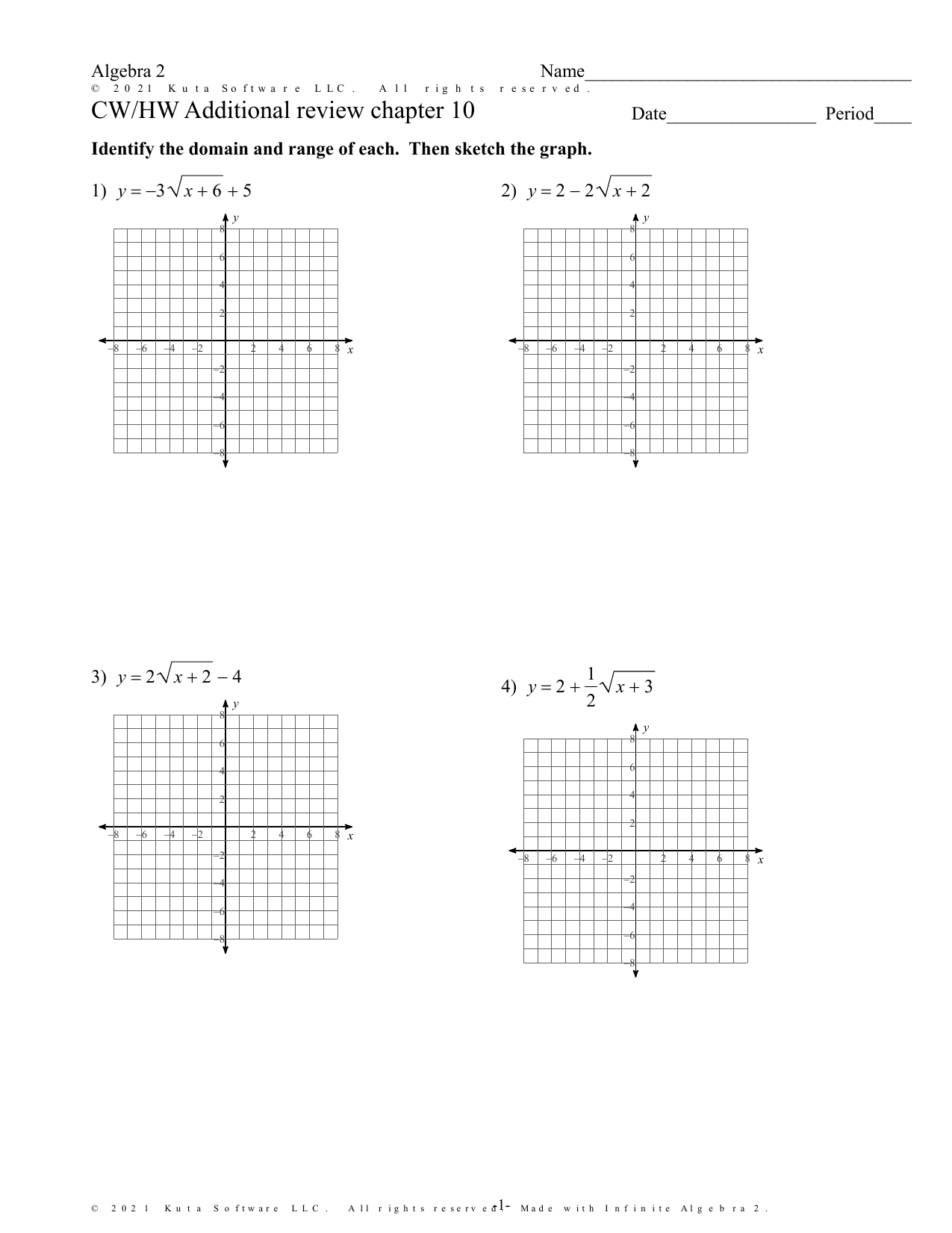 Algebra 21 Review In Algebra 2 Worksheet Pdf