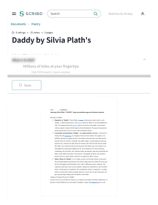 Daddy by Silvia Plath's   PDF   Poetry