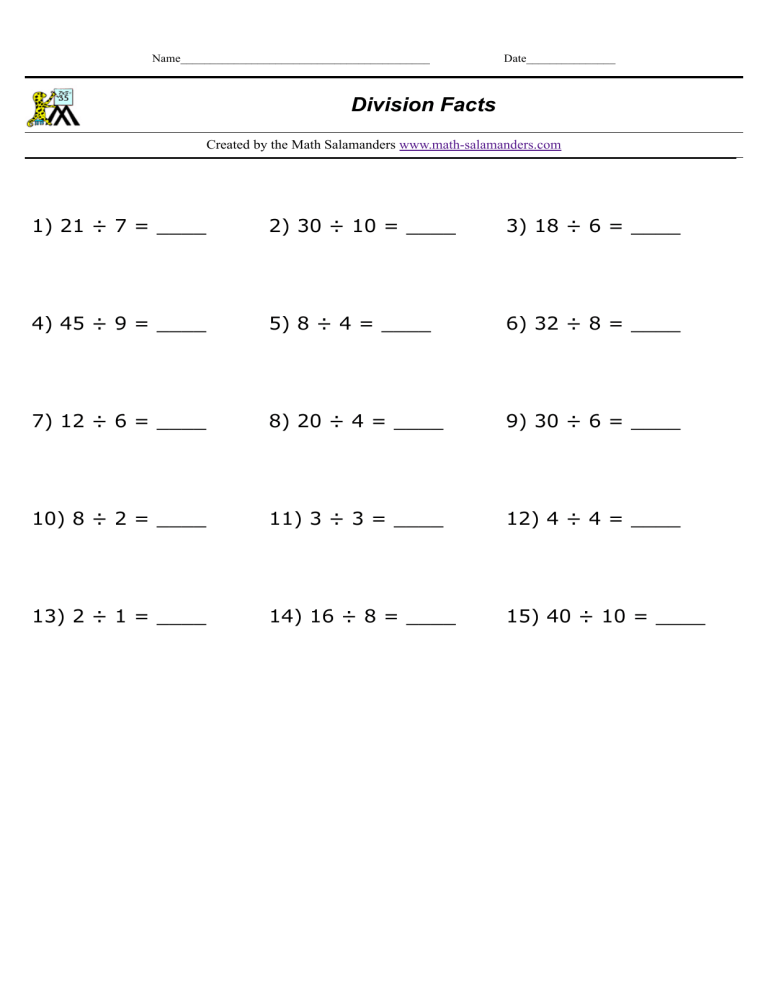 division-facts-set-2